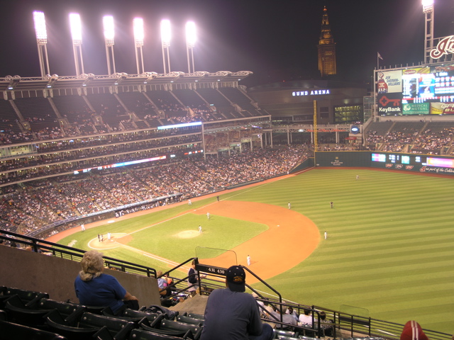 Jacobs field at night