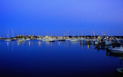 Oak Bluffs Harbor at dusk