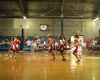Action shot of girls basketball