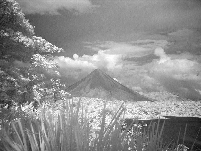 Volcano with the lake