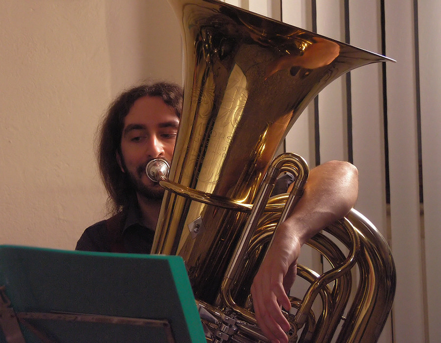 The tired tuba player