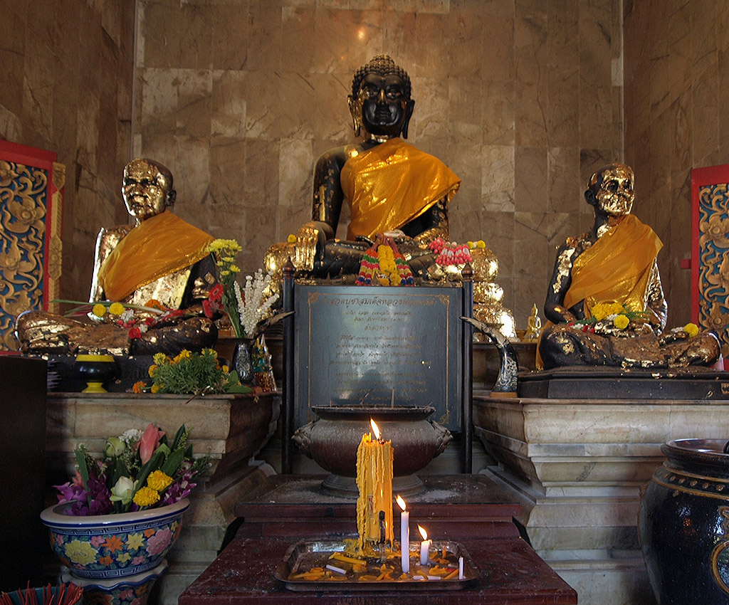 Inside the Buddhist temple