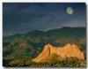 Moonset during sunrise, Garden of The Gods...