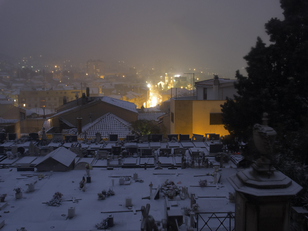 Town under snow