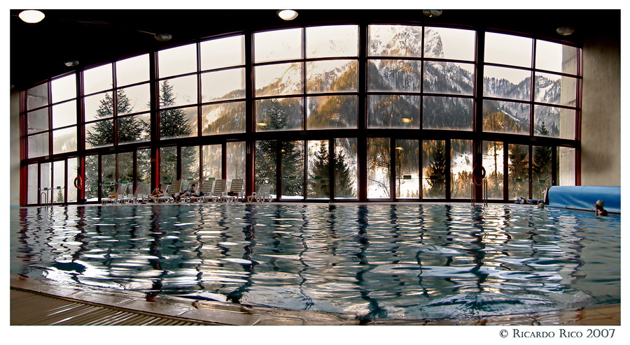 Swimming pool in the Alps