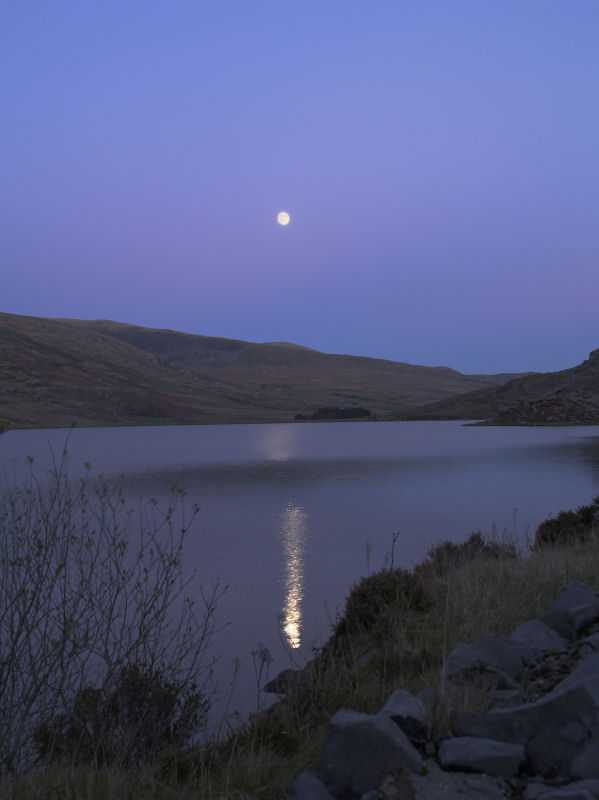 Moon over Llyn Ogwen